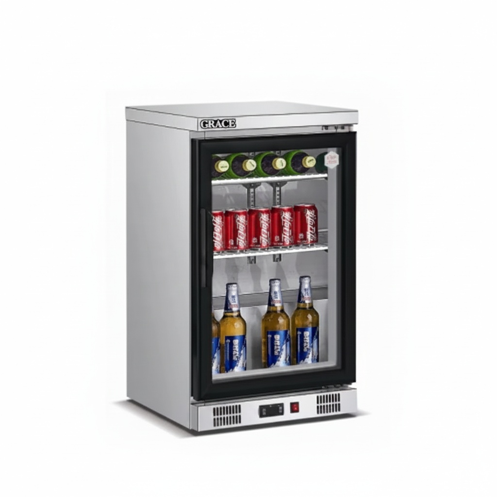 Wine Beer Dual Zone - アンダーカウンター冷蔵庫、304ステンレス鋼製520x500x840mmミニ冷凍庫、シングルドアコンプレッサーワインクーラー、ビールチラー