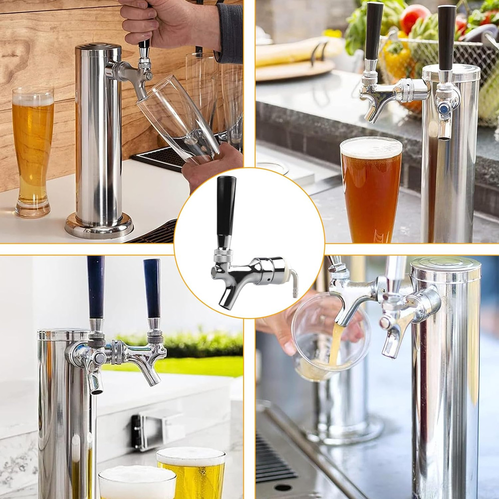 ドラフトビール蛇口、クロムメッキケゲレータービールタップ蛇口 - Wine To Beer のレビューと価格