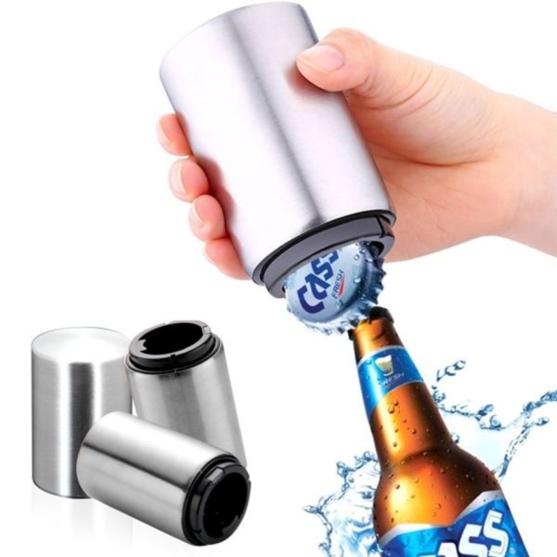 ステンレス製自動ビールボトルオープナー、曲がらないプッシュダ - Wine Beer Spirits のレビューと価格