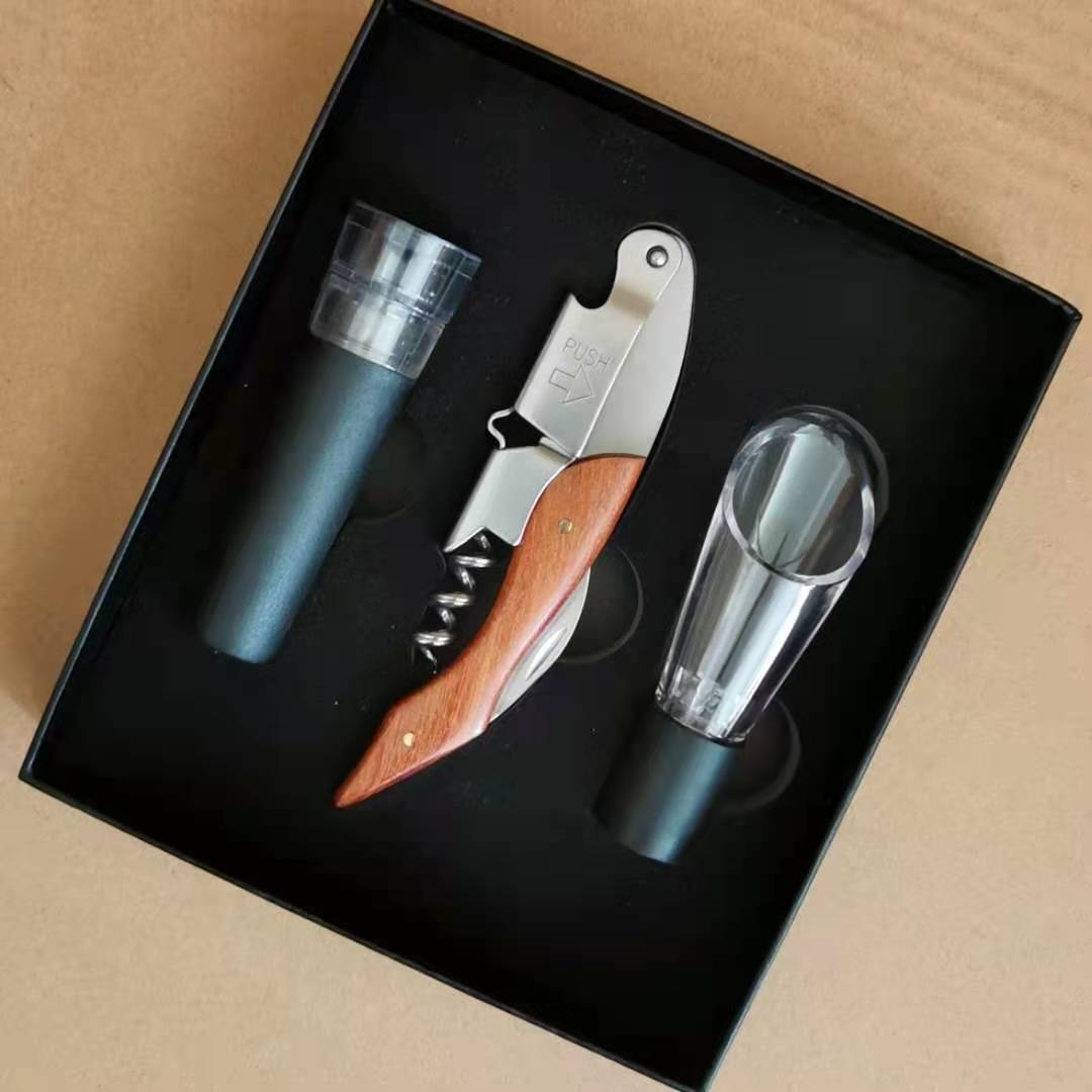 赤ワイン栓抜きセット,コルク栓抜き,木製栓抜き,タツノオトシ - Bottle Stopper Set のレビューと価格