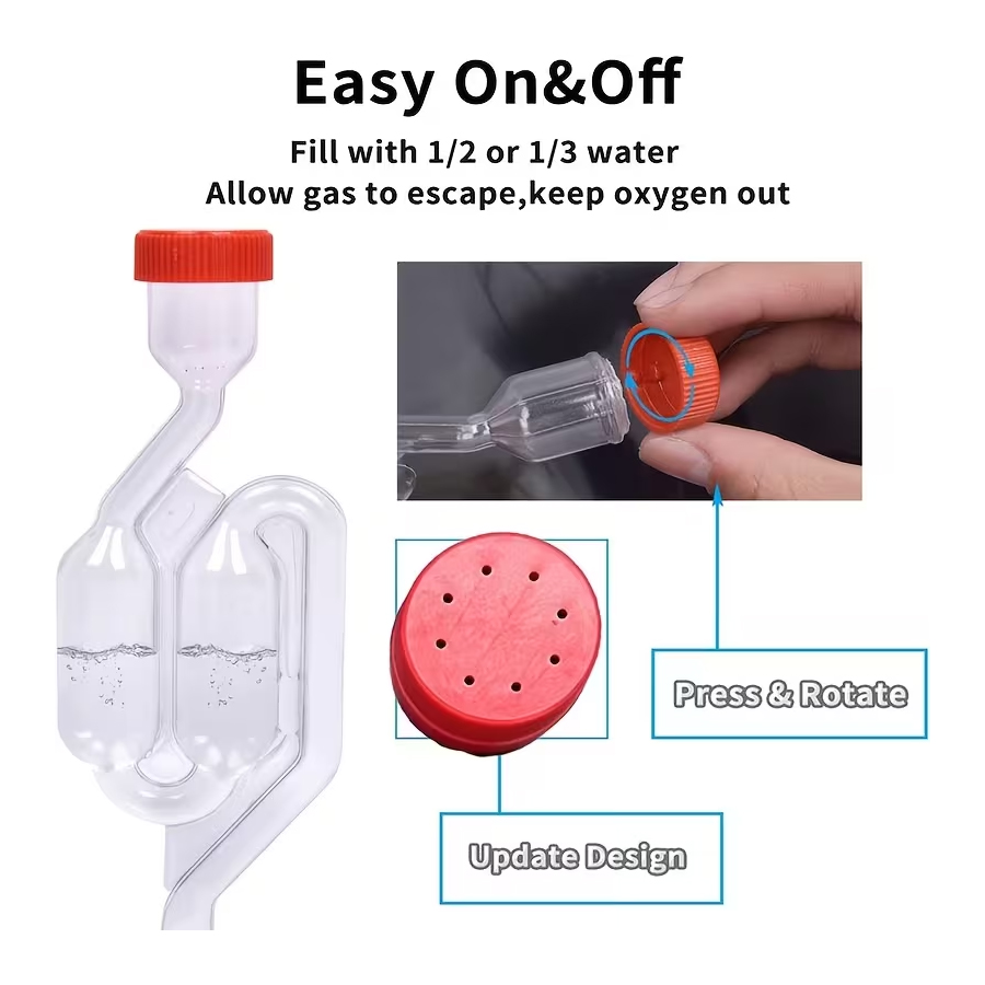 S字型エアロック、食品グレードのグロメット付き、自家醸造用バ - Wine Beer Making Supplies のレビューと価格