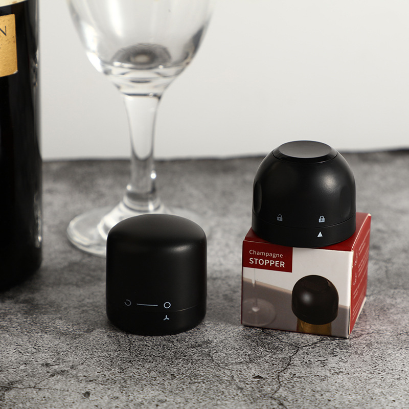 ワインシャンパンストッパーキャップ,黒家庭用キッチンシール用 - Bottle Stopper Set のレビューと価格