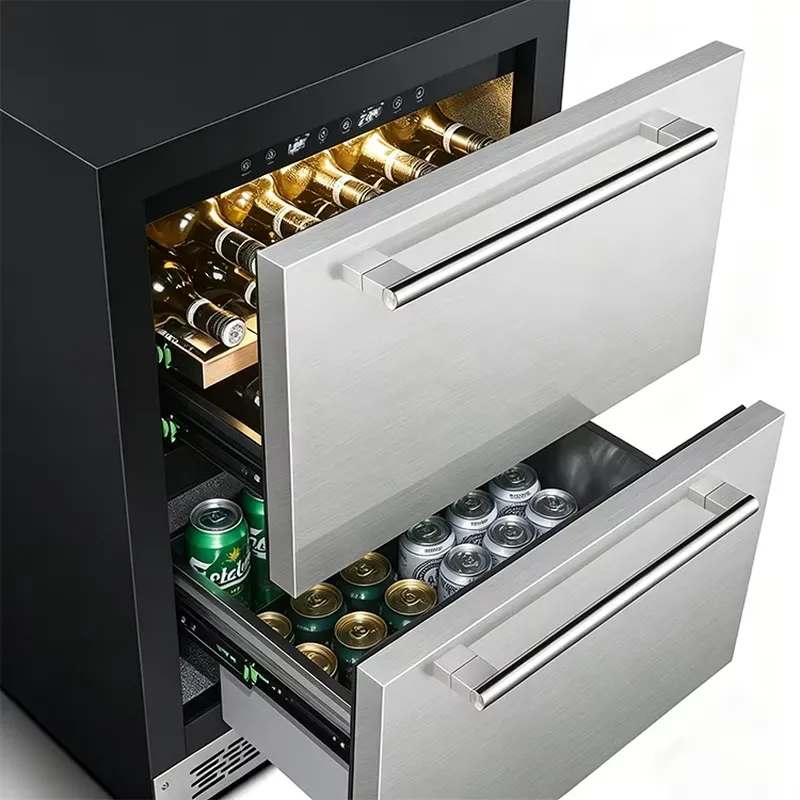 黒色で耐久性のあるステンレス製、145Lの霜取り不要デュアル - Wine Beer Dual Zone のレビューと価格