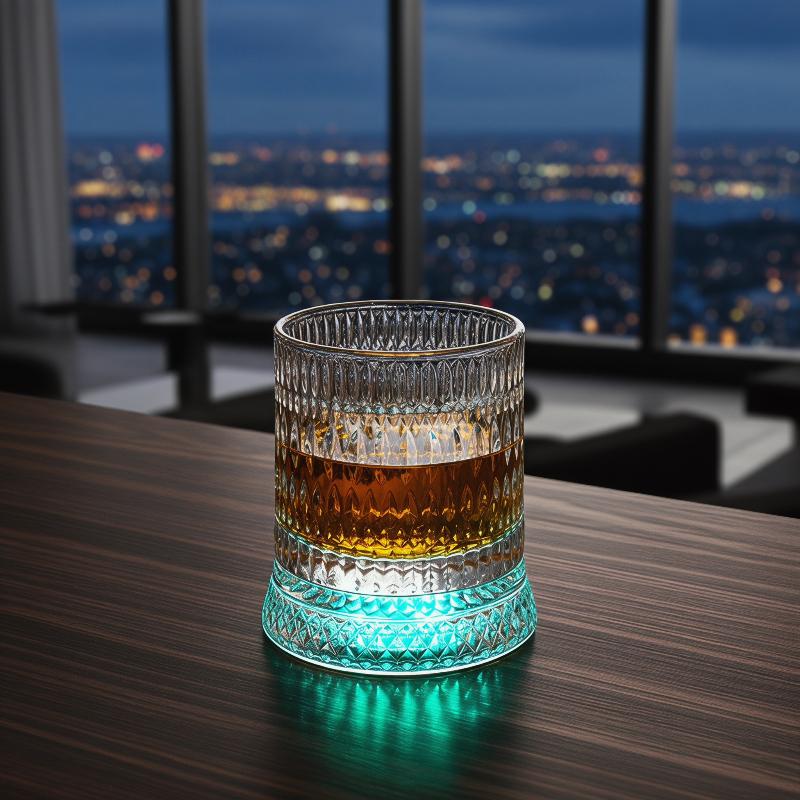 革新的な360 °   回転式ガラスカップとLEDベースで究 - Beer And Wine Experience のレビューと価格