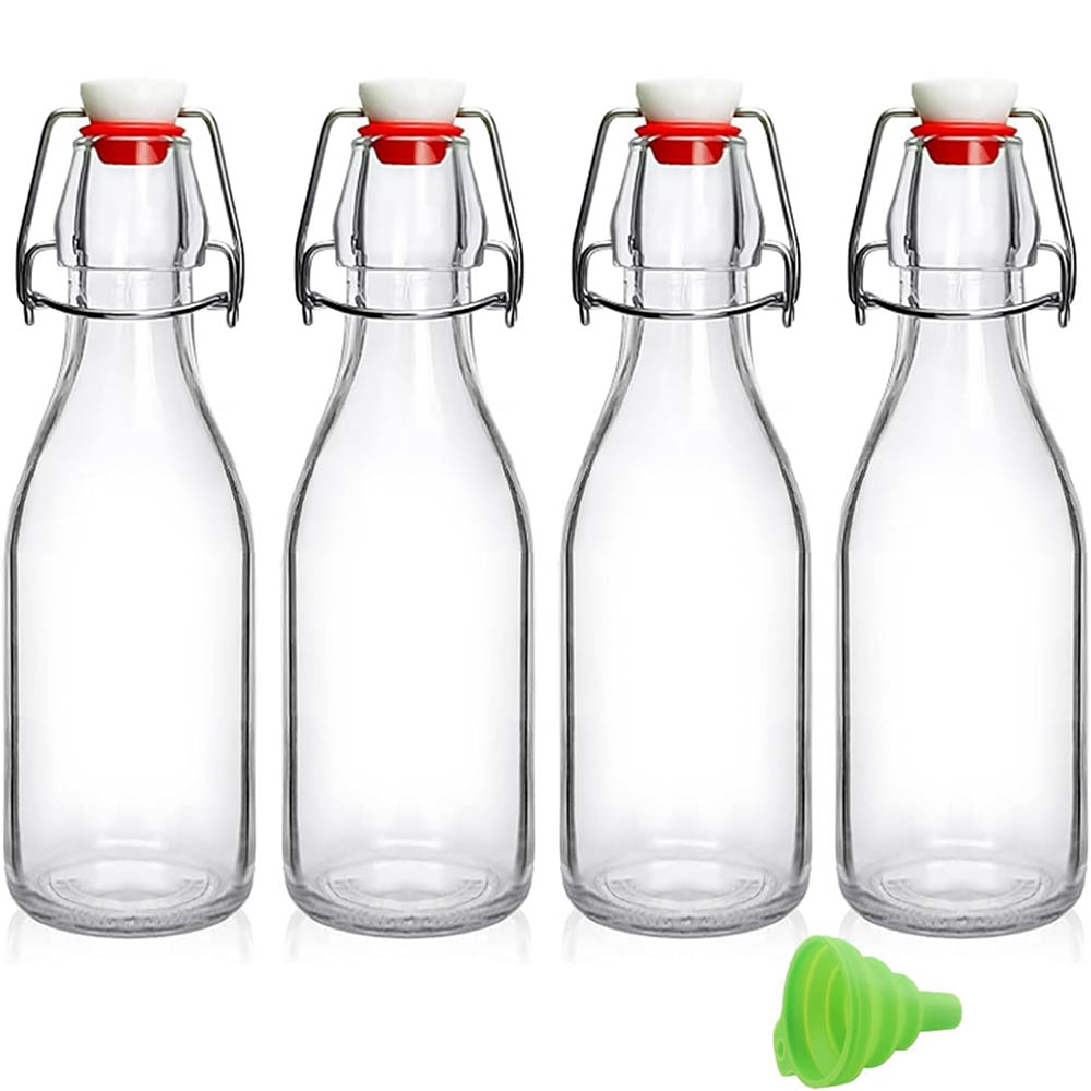 スイングトップガラス瓶8.5オンス、密閉蓋付きフリップトップ - Wine Beer Spirits のレビューと価格