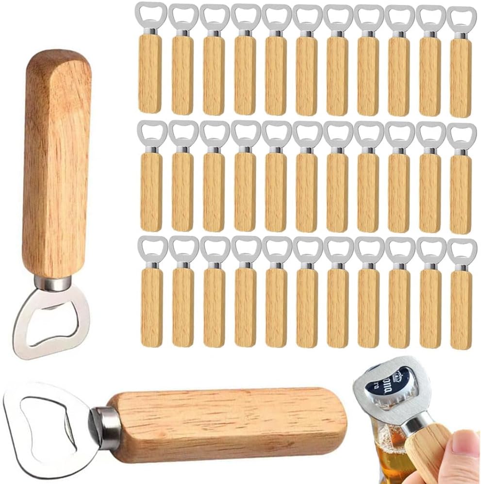 木製栓抜きビール缶切り家庭用キッチンバーツールホームハンドル - Wine Beer Spirits のレビューと価格